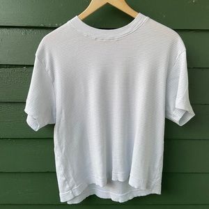 Entireworld Stripe Baby Rib Tee - Faded Blue/White